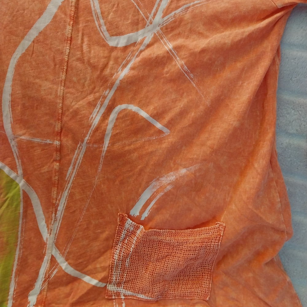 Orange Abstract Print Shirt - Picture 2 of 9
